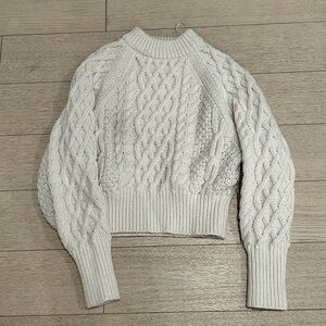 H&M Cableknit White Turtleneck Size Medium